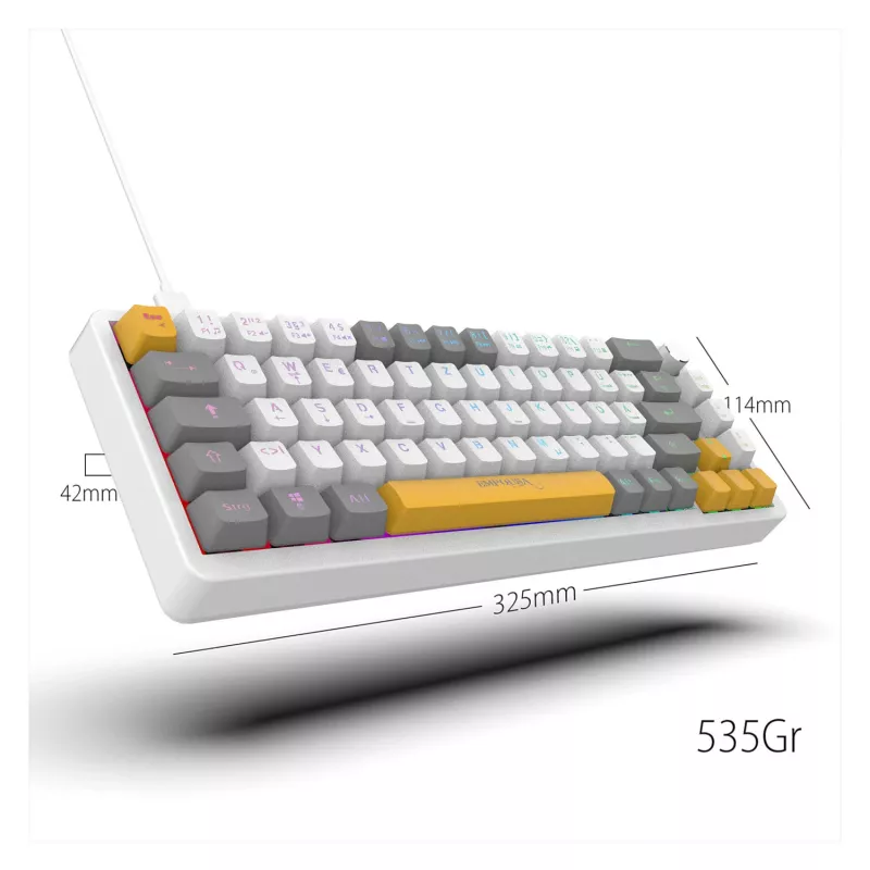 INCA Gaming-Tastatur RGB Red Switch USB Mechanisch 2,00m Weiß (IKG-457)