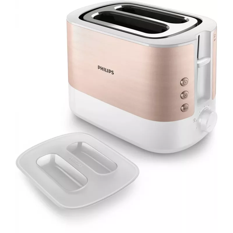 Philips Viva Collection HD2638/11 Toaster 2 Slice 950 W Rose Gold, White