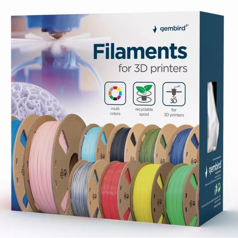 Gembird 3DP-PLA+1.75-02-BK PLA+ Filament 1,75 mm Schwarz 1 kg