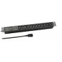 EFB Electronics EK631CC.1 19 inch 1U Power Distribution Unit (PDU) mit 12x C13 Ausgängen, C14 Eingang, 2m Kabel, Schwarz