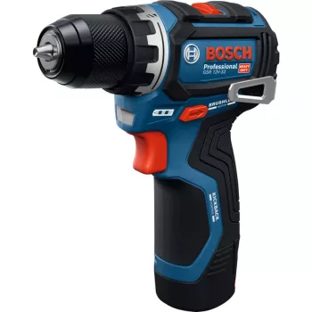 Bosch Professional GSR 12V-32 Akku-Bohrschrauber, 12V, Blau/Schwarz, 2x 2,0 Ah Li-Ion Akkus, 24-teiliges Zubehörset, Werkzeugtasche