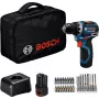 Bosch Professional GSR 12V-32 Akku-Bohrschrauber, 12V, Blau/Schwarz, 2x 2,0 Ah Li-Ion Akkus, 24-teiliges Zubehörset, Werkzeugtasche