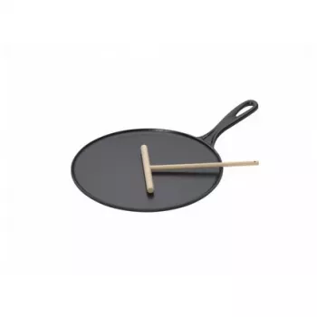 Le Creuset Crêpe-Pfanne aus Gusseisen 27 cm Schwarz