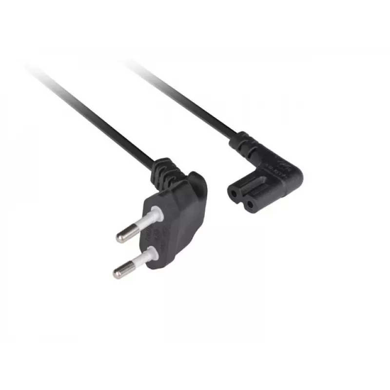 LANBERG CEE 7/16 auf IEC 320 C7 Netzkabel 3m abgewinkelt VDE Schwarz