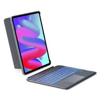 Inateck Tastaturhülle für iPad 10. Generation (10,9 Zoll, 2022) mit Trackpad und Hintergrundbeleuchtung - Grau