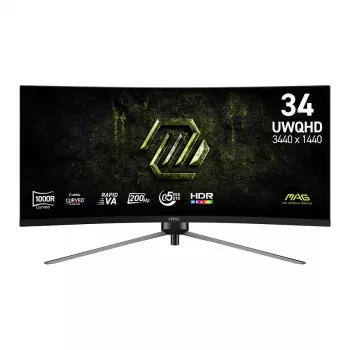 MSI MAG 345CQRF E2 86.36 cm (34 inch) UWQHD VA Curved Gaming Monitor 180Hz 1ms FreeSync Premium
