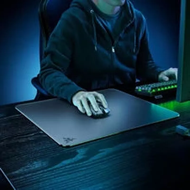 Razer Atlas Pro Gaming-Mauspad, Glasoberfläche, rutschfeste Basis - Schwarz