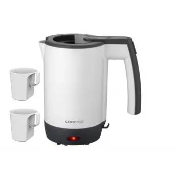 Concept RK7030 Reise-Wasserkocher 0,5L mit 2 Bechern, Weiß