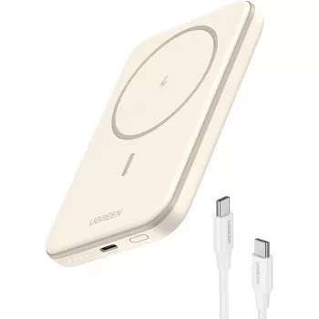 UGREEN 5000mAh Mini Powerbank Wireless 15W mit MagSafe Weiß