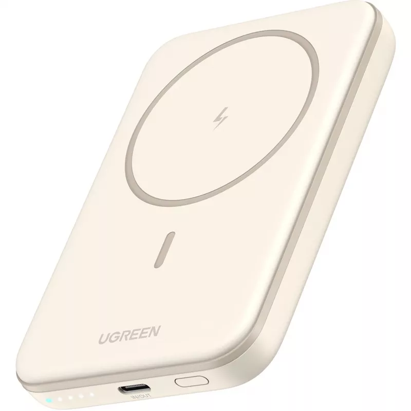 UGREEN 5000mAh Mini Powerbank Wireless 15W mit MagSafe Weiß