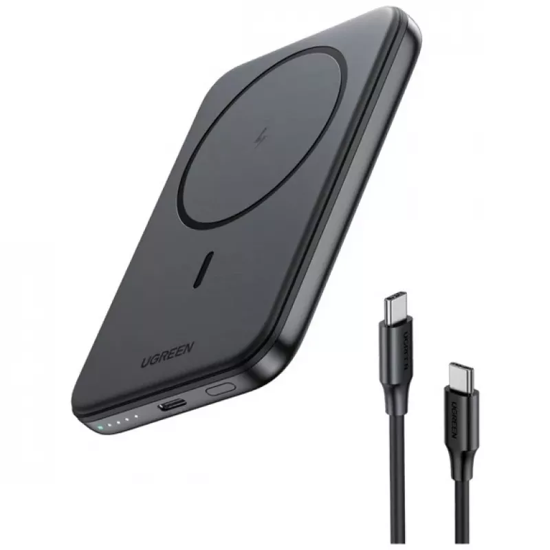 UGREEN 5000mAh Mini Powerbank Wireless 15W mit MagSafe Weiß