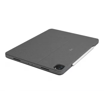 Logitech Combo Touch Tastatur und Folio-Hülle mit Trackpad, hintergrundbeleuchtet, Apple Smart Connector, AZERTY Französisches Layout, Oxford Grau, für Apple 12,9-Zoll iPad Pro (5. Generation)