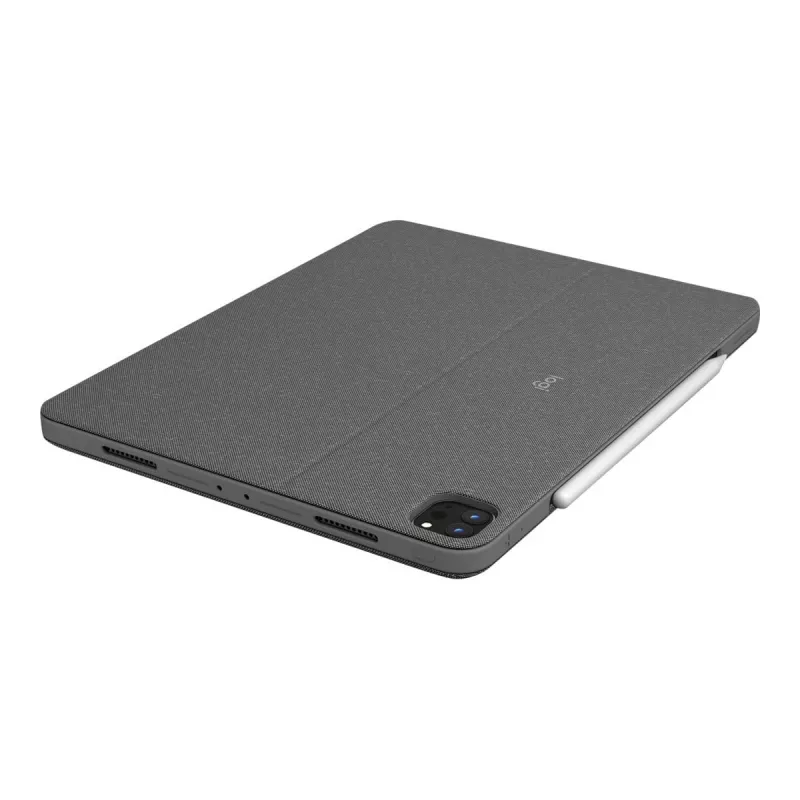 Logitech Combo Touch Tastatur und Folio-Hülle mit Trackpad, hintergrundbeleuchtet, Apple Smart Connector, AZERTY Französisches Layout, Oxford Grau, für Apple 12,9-Zoll iPad Pro (5. Generation)
