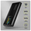 AXAGON EEM2-SD2B Externes Gehäuse 10Gbps M.2 NVMe/SATA SSD mit LED-Anzeige, USB-C, Schwarz