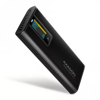 AXAGON EEM2-SD2B Externes Gehäuse 10Gbps M.2 NVMe/SATA SSD mit LED-Anzeige, USB-C, Schwarz