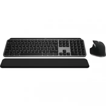 Logitech Master Series MX Keys S Combo for Mac - Drahtloses Tastatur- und Maus-Set - Vollformat - Hintergrundbeleuchtung - AZERTY Französisch - Space Gray (920-012841)