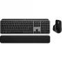 Logitech Master Series MX Keys S Combo for Mac - Drahtloses Tastatur- und Maus-Set - Vollformat - Hintergrundbeleuchtung - AZERTY Französisch - Space Grau (920-012841)
