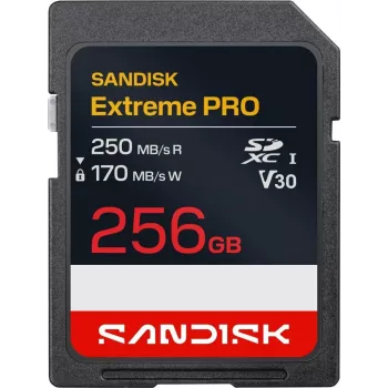 SanDisk Extreme PRO SDXC 256 GB UHS-I V30 Speicherkarte - Bis zu 250 MB/s Lesen, 170 MB/s Schreiben