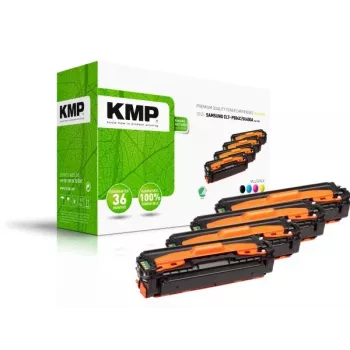 KMP Toner Combo Pack Kompatibel mit Samsung CLT-K504S/CLT-C504S/CLT-Y504S/CLT-M504S Schwarz, Cyan, Magenta, Gelb 4er-Pack