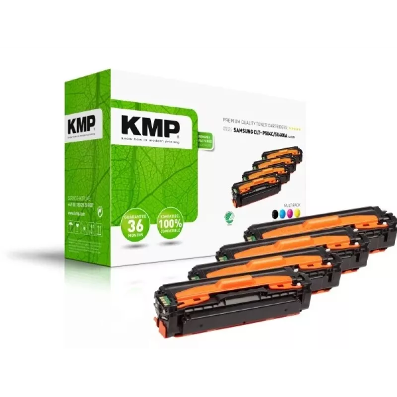 KMP Toner Combo Pack Kompatibel mit Samsung CLT-K504S/CLT-C504S/CLT-Y504S/CLT-M504S Schwarz, Cyan, Magenta, Gelb 4er-Pack