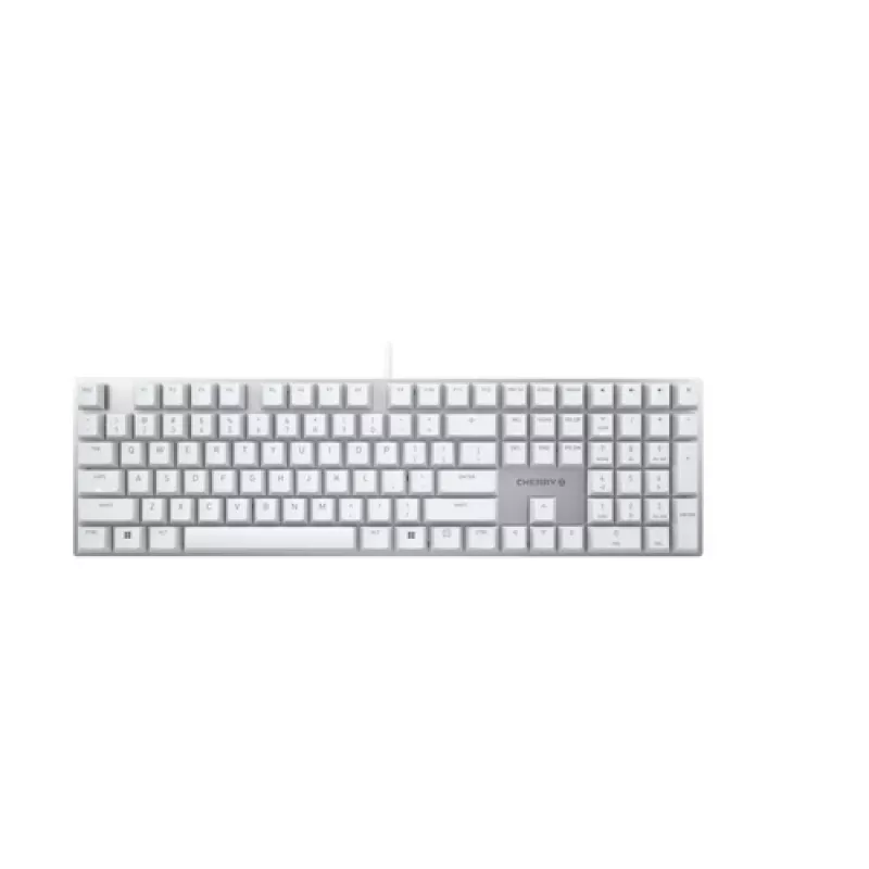 CHERRY KC 200 MX Kabelgebundene Mechanische Tastatur, Vollgröße, CHERRY MX Brown, US-Layout, Weiß