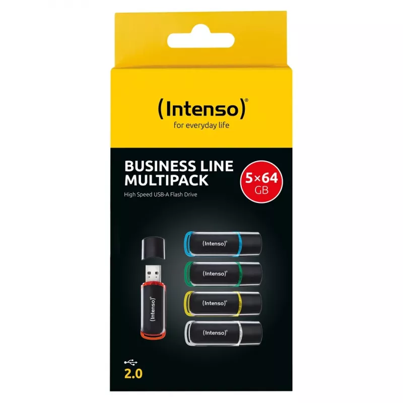 Intenso Business Line 64GB USB 2.0 Flash Drive 5er-Pack (verschiedene Farben)