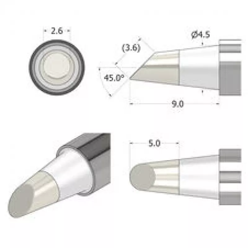 iFixit FixHub Lötspitze konisch-meißelförmig 2,6 mm Silber