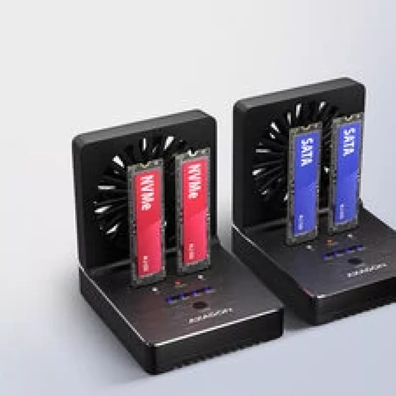 AXAGON ADSA-M2C22 Docking Station, Dual-SSD-Clone-Funktion, USB-C 3.2 20 Gbit/s