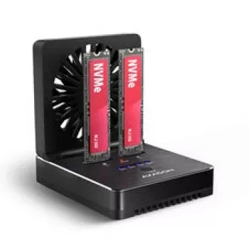 AXAGON ADSA-M2C22 Docking Station, Dual-SSD-Clone-Funktion, USB-C 3.2 20 Gbit/s