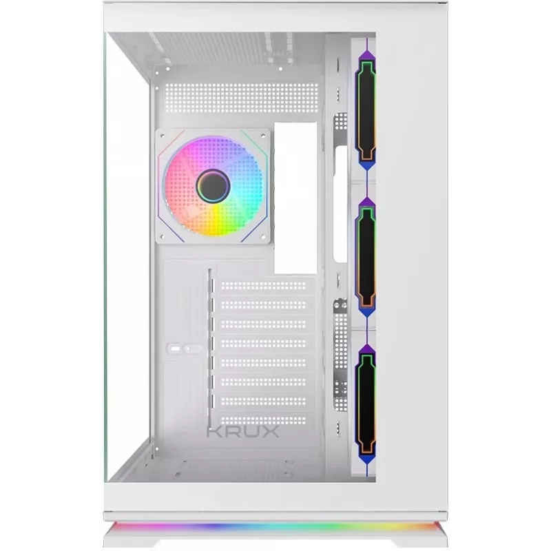 Krux Atron White Mid-Tower PC-Gehäuse mit gehärtetem Glas