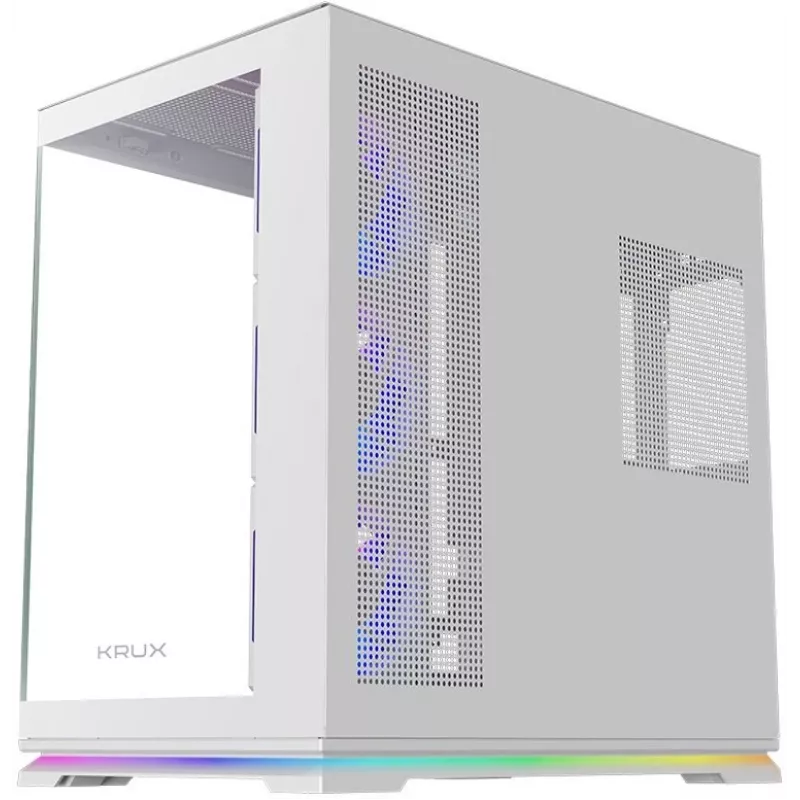 Krux Atron White Mid-Tower PC-Gehäuse mit gehärtetem Glas