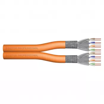 DIGITUS CAT 7 S/FTP Installationskabel, Duplex, 500 m, LSZH, B2ca-s1a,d0,a1, Orange