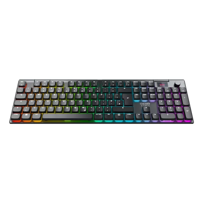 CHERRY XTRFY MX 10.1 Wireless Full-Size Mechanical Gaming Keyboard, Tri-Mode (USB-C, 2,4 GHz, Bluetooth 5.1), Cherry MX RGB Red Switches, Per-Key RGB, QWERTY, Schwarz
