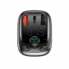 Baseus S-13 Bluetooth FM Transmitter Car Charger mit QC 3.0/4.0 PD, Freisprecheinrichtung, LED-Anzeige, Schwarz