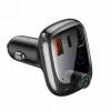 Baseus S-13 Bluetooth FM Transmitter Car Charger mit QC 3.0/4.0 PD, Freisprecheinrichtung, LED-Anzeige, Schwarz