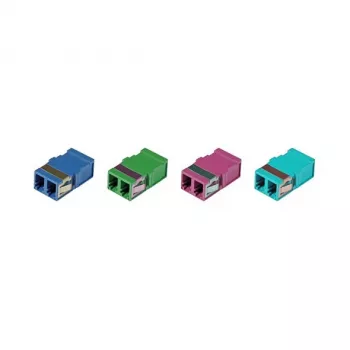 EFB Elektronik LC Duplex Singlemode Glasfaser-Kupplung, flanschlos, blau, Keramikhülse (53515.1)