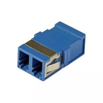 EFB Elektronik LC Duplex Singlemode Glasfaser-Kupplung, flanschlos, blau, Keramikhülse (53515.1)