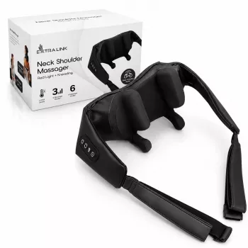 EXTRALINK SmartLife Kabelloser Nacken-Schulter-Rücken-Massager mit Shiatsu 8 Knoten, Infrarotwärme, 2000mAh Akku, 25W