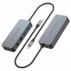 CONCEPTRONIC USB-C auf 2x Gigabit Ethernet + 2x USB-A 3.2 Gen 1 Adapter, 0,3 m, Grau
