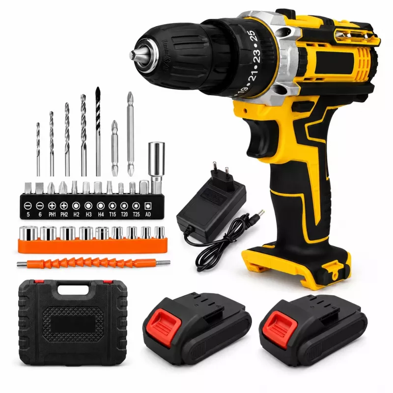 Extralink Tools Yellow Akku-Bohrschrauber mit 2 Akkus