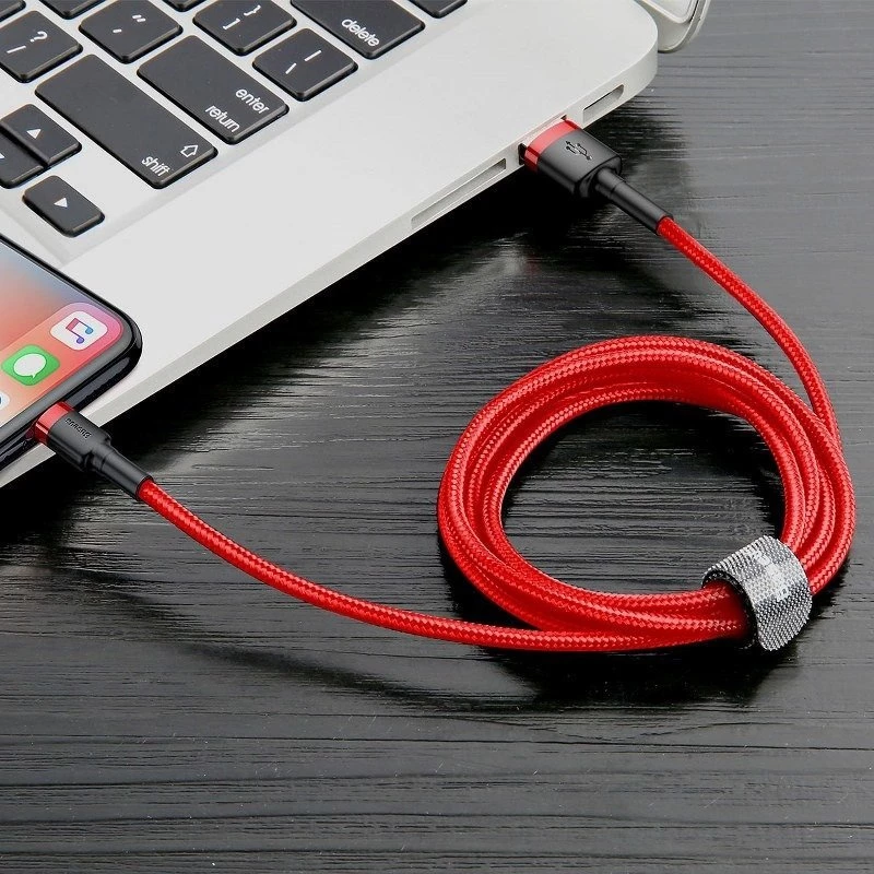 Baseus CALKLF-C09 USB-A auf Lightning Kabel 2 m Rot