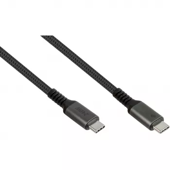 GoodConnections USB-C 2.0 (ST-ST) 3m Verbindungskabel Textilummantelung 240W Anthrazit
