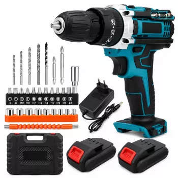 EXTRALINK TOOLS Akku-Bohrschrauber Blau + 2 Akkus