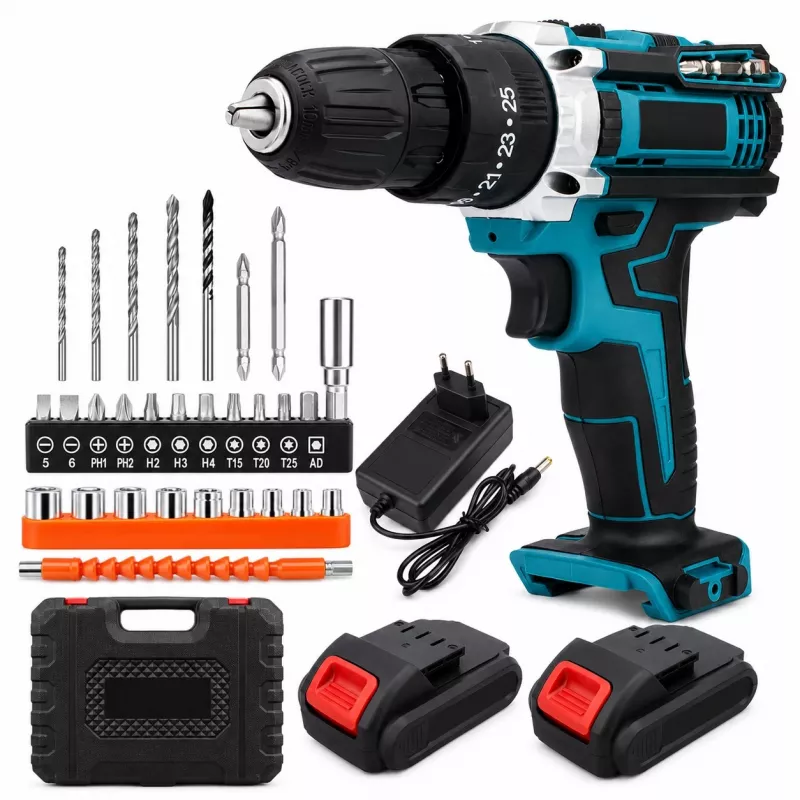 EXTRALINK TOOLS Akku-Bohrschrauber Blau + 2 Akkus