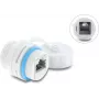Delock RJ45 Kupplung Cat.6A Buchse zu Buchse mit M23.5 x 1.5 mm Gewinde und Schutzkappe IP68 staubdicht und wasserdicht Weiß (87156)