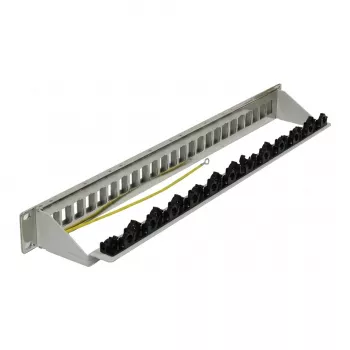 Synergy 21 Keystone Patch Panel 24-Port 1U Light Grey V4 mit Kabelklemme