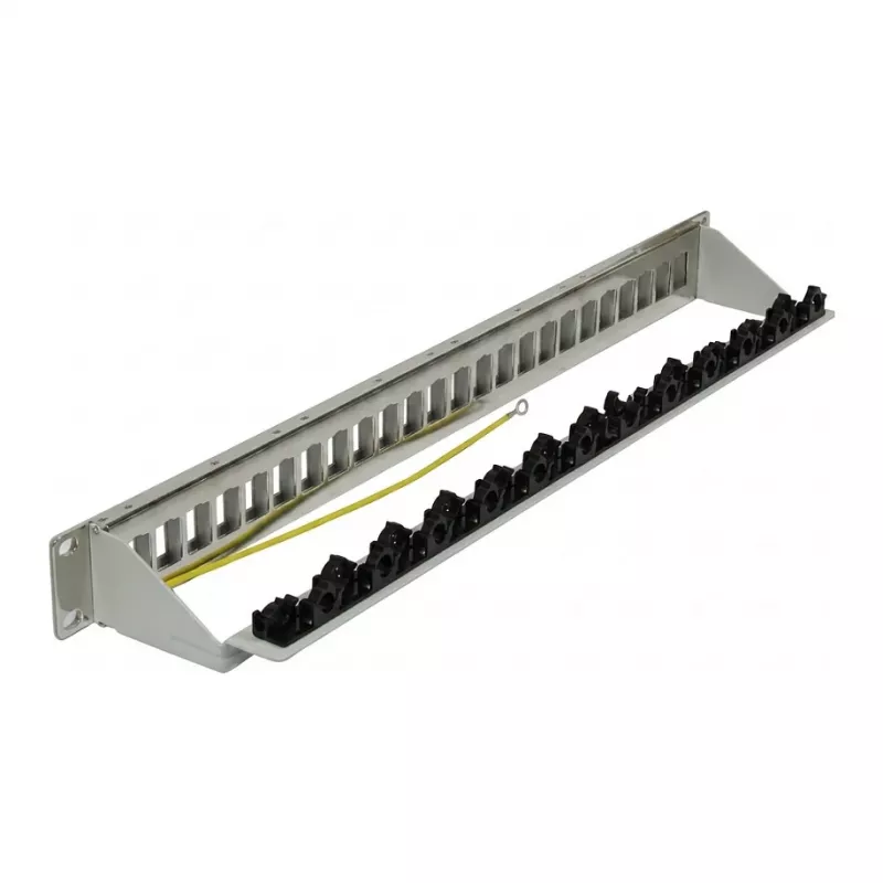 Synergy 21 Keystone Patch Panel 24-Port 1U Light Grey V4 mit Kabelklemme