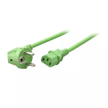 EFB Elektronik Netzkabel Schuko 90° - C13 180°, Grün, 1,8 m, 3 x 0,75 mm²