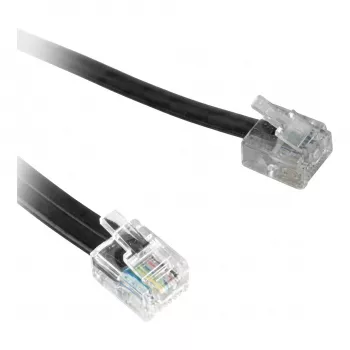 Synergy21 TAE-F auf RJ11/RJ12 Flachtelefon-Adapterkabel, 0,2 m, Weiß, Bulk