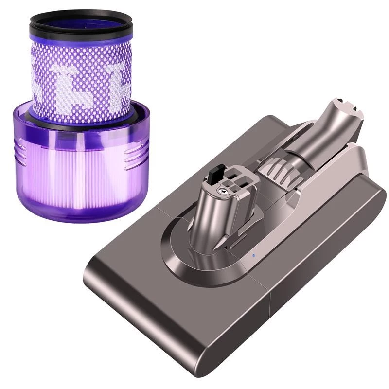 Extralink Ersatzakku und Filter für Dyson V11 V15 SV46 SV47, 25,2 V 4000 mAh Click-in-Typ